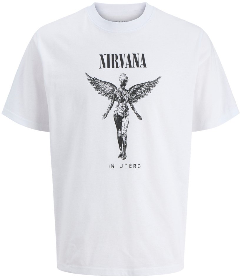 Jack&Jones koszulka t-shirt Nirvana JPRBLUNIRVANA SS TEE 12287521 BRIGHT WHITE 2XL