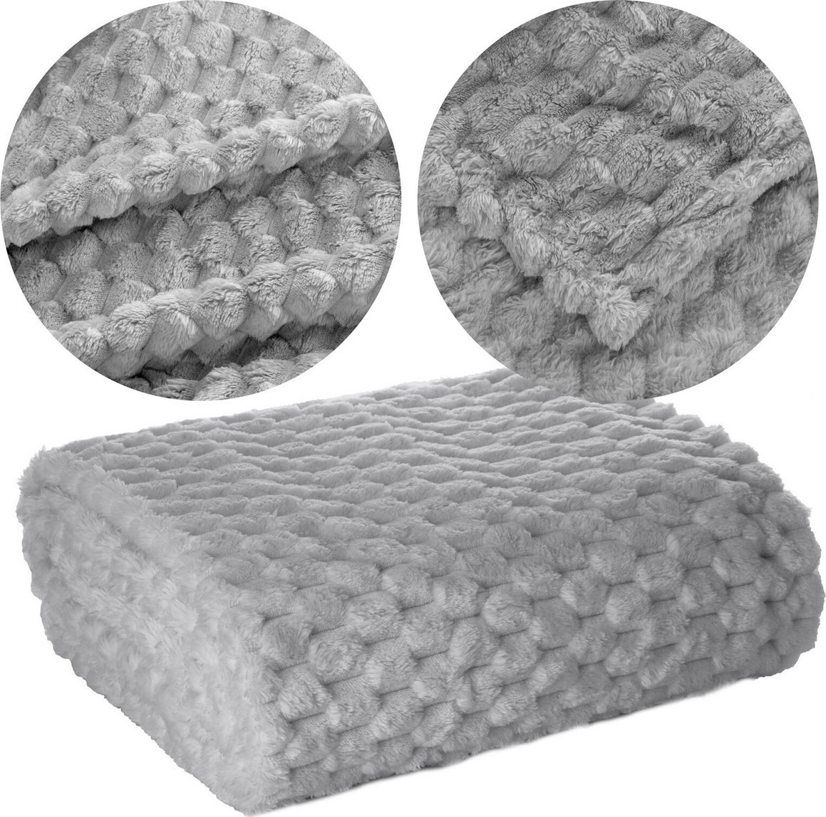 Eurofirany Koc 150 x 200 Mikrofibra Design Cindy6 Srebrny