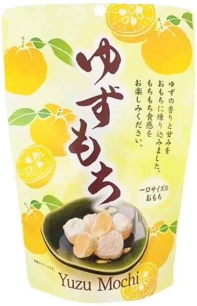 Yuzu Mochi, oryginalne ryżowe ciasteczka japońskie o smaku yuzu 130g - Seiki