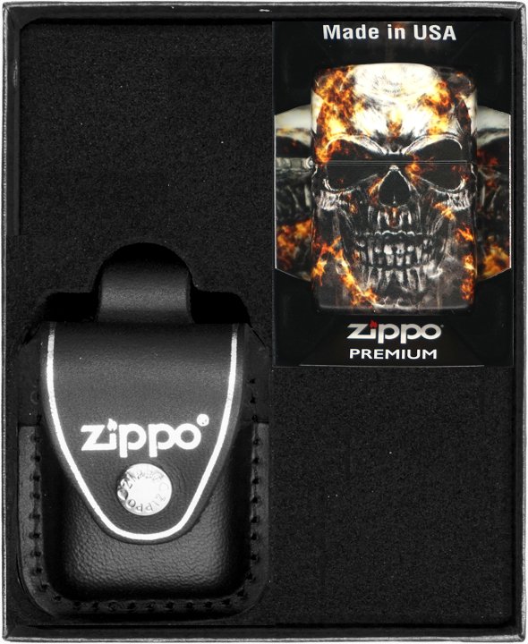 Zestaw ZIPPO Zapalniczka SMOKEY SKULL DESIGN Prezentowy No3