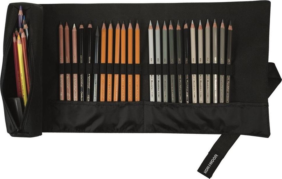 Piórnik Koh I Noor Etui czarne na kredki 24szt