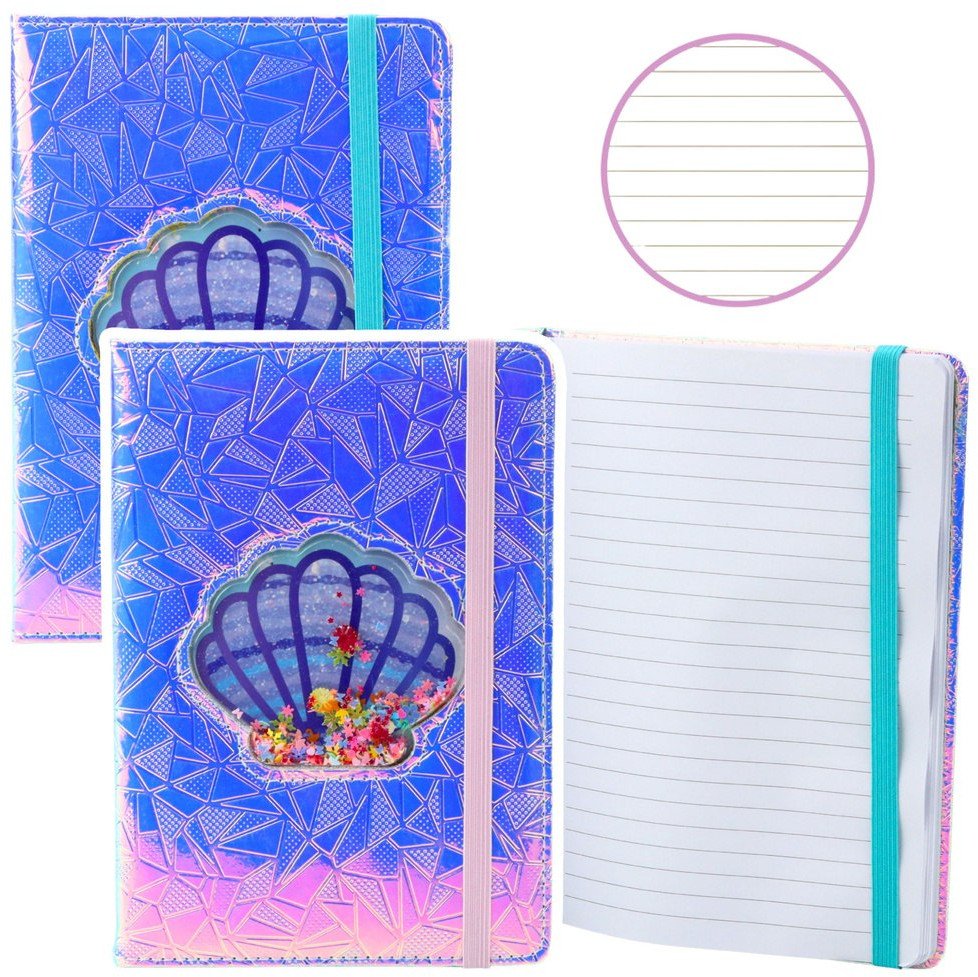 Zeszyt Notatnik W Linie Muszla Z Konfetti Holograficzny A5 70 Kartek LEAN