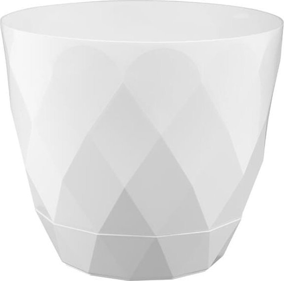 Doniczka biała plastikowa 19,3x22cm osłonka z podstawką