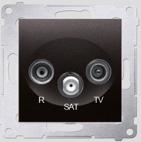 Kontakt-Simon Gniazdo antenowe SIMON54 RTV/SAT przelotowe antracyt - DASP.01/48