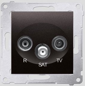 Kontakt-Simon Gniazdo antenowe SIMON54 RTV/SAT przelotowe antracyt - DASP.01/48