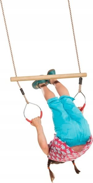 KBT Drewniany trapez z metalowymi obręczami do zabawy