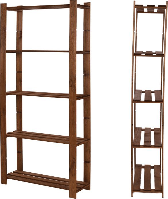Wamar-Sosenka Regał na książki drewniany B18R 170x80x28 5 półek Brązowy