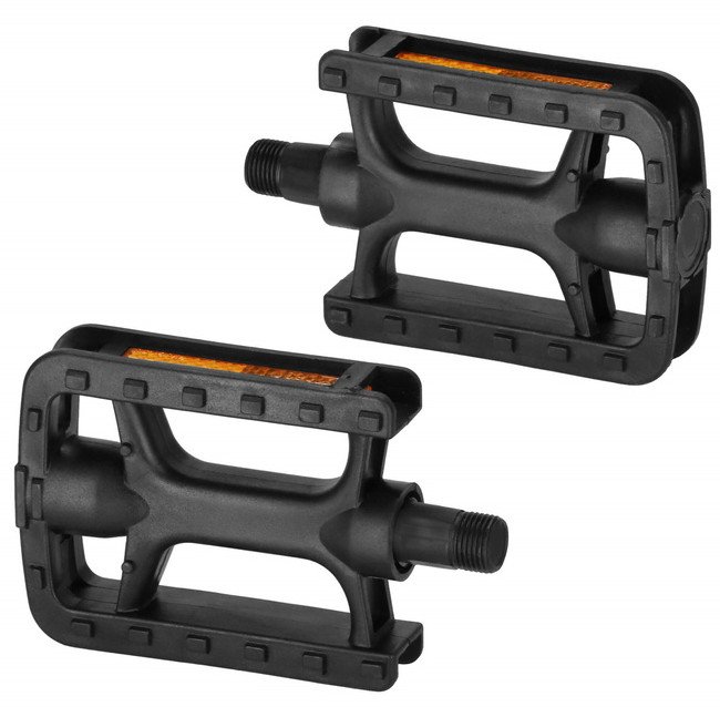 Pedały rowerowe 2 szt. z odblaskami platformowe antypoślizgowe unwersalne czarne UNIWERSALNY