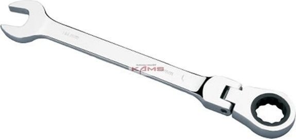 Consorte Klucze płasko-oczkowe CR-V z grzechotką i przegubem - od 8 do 12