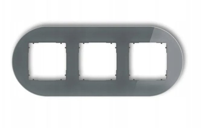 Karlik Ramka uniwersalna potrójna okrągła - efekt szkła (ramka: grafitowa spód: grafitowy mat) 28-28-IRSO-3