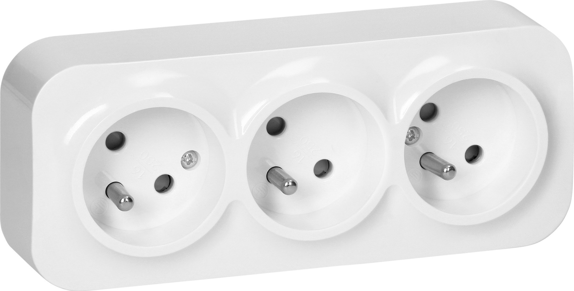Gniazdo Potrójne Natynkowe Białe Todo Ip20 16A 230V Ac 10 Sztuk Or-Oe-7209/W/10 Orno