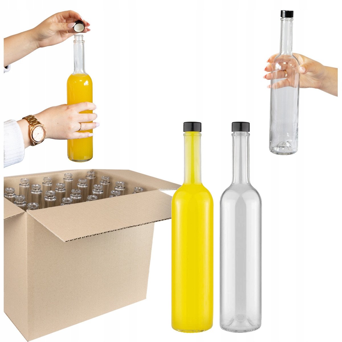 20x Butelki FUTURA GPI 500ml z zakrętką + KARTON KRATOWNICA na alkohol