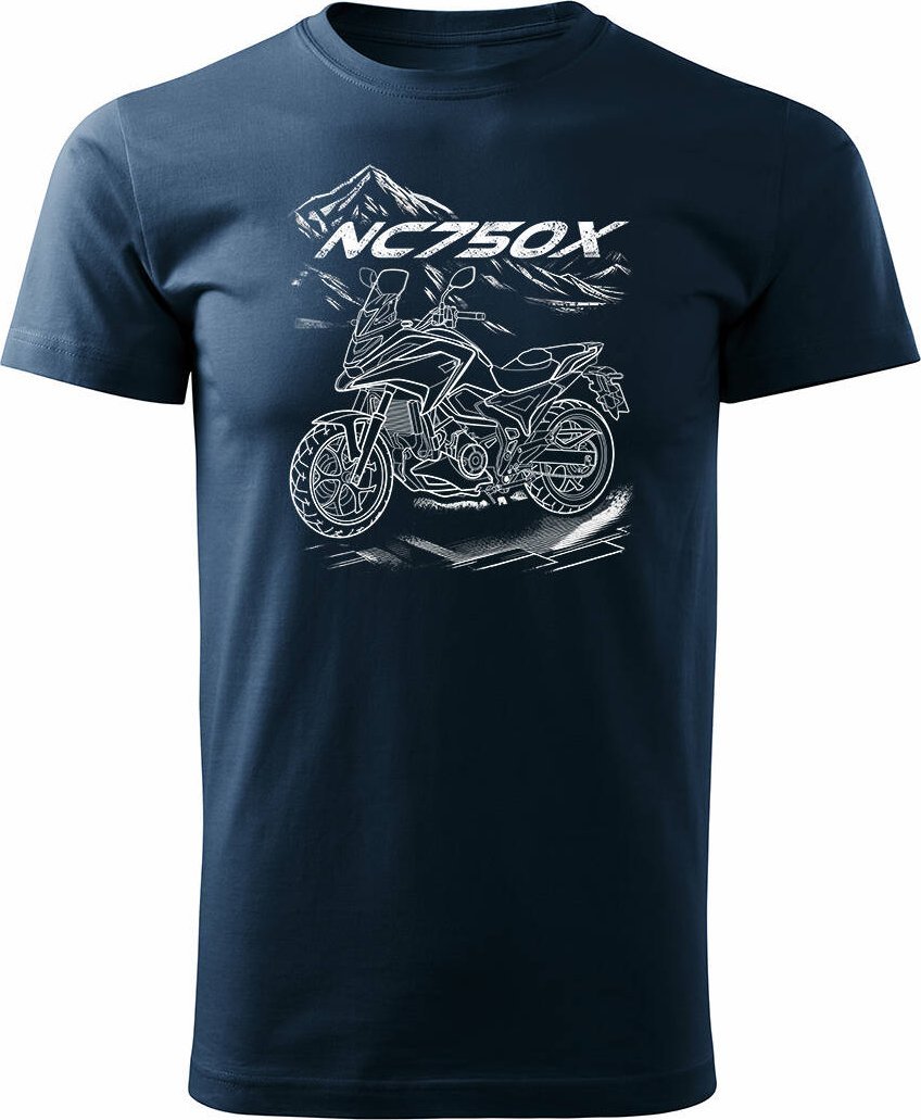 Topslang Koszulka z motocyklem na motor Honda NC 750 X NC750X męska granatowa REGULAR M