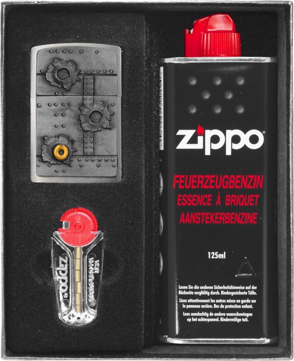 Zestaw ZIPPO Zapalniczka BULLET HOLES 3D Prezentowy No1