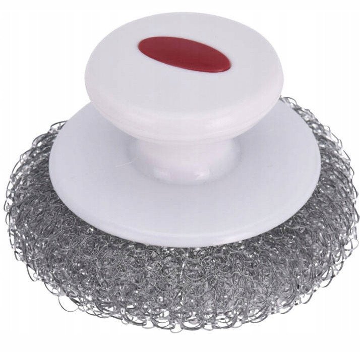 Druciak metalowy z uchwytem do czyszczenia grilla, 2 sztuki