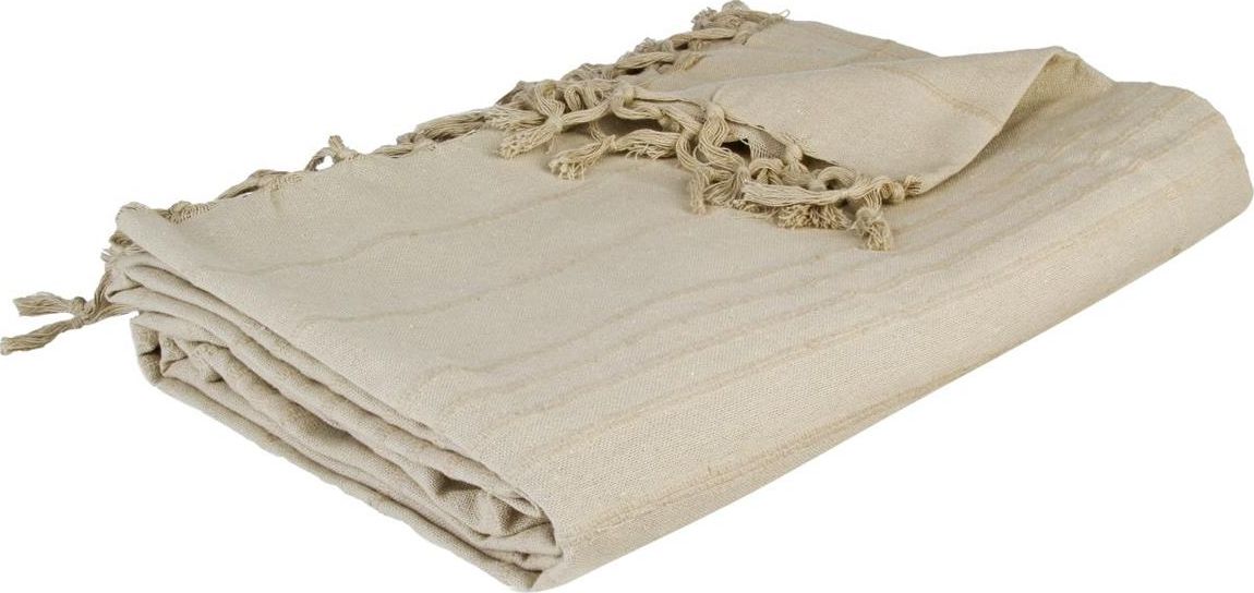 Atmosphera Narzuta na łóżko 160x220 frędzle beżowa