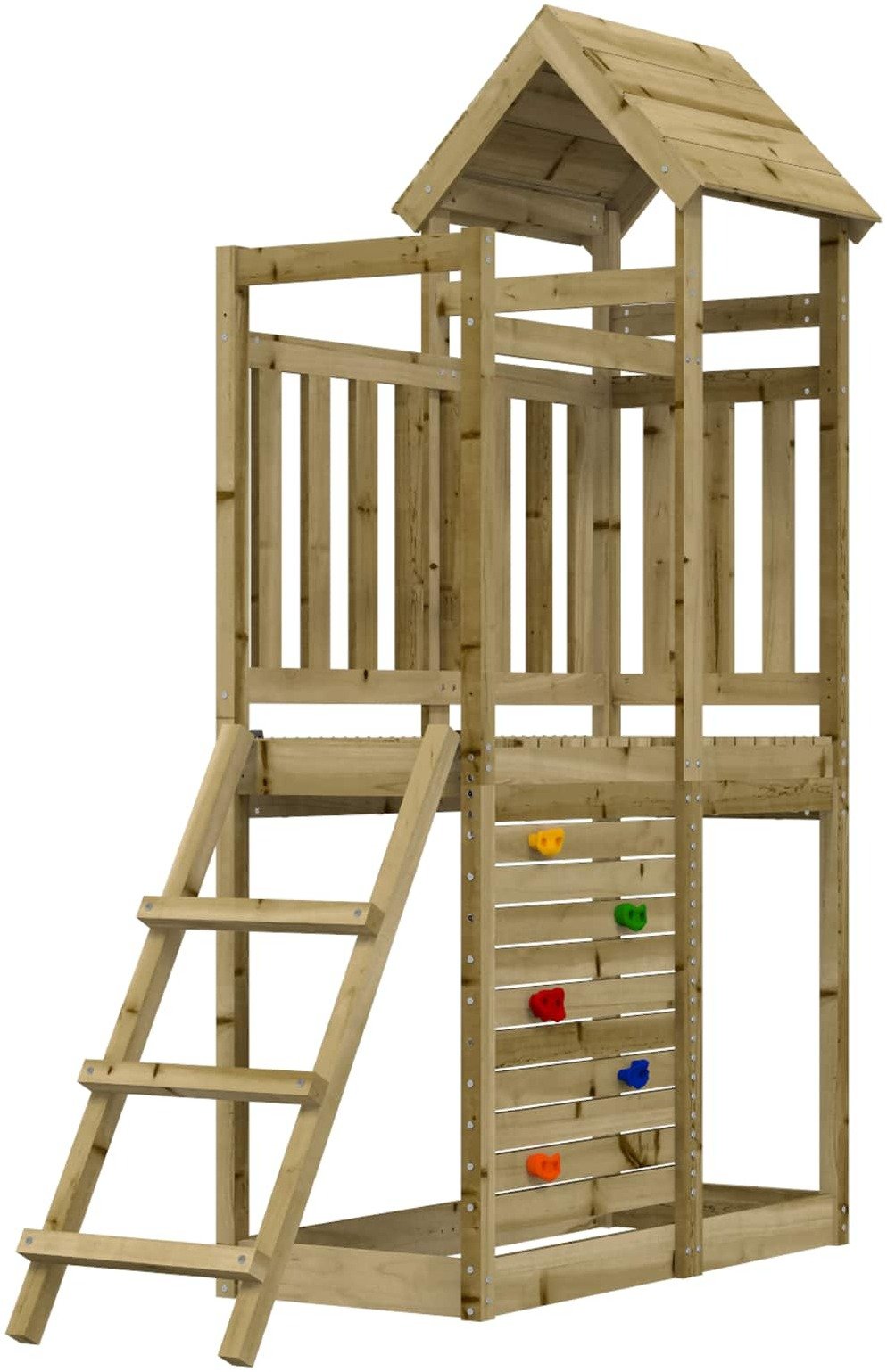 vidaXL Wieża zabaw Brązowy Drewno impregnowane lite