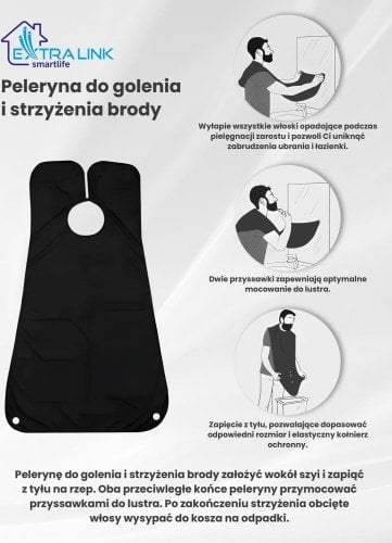 ExtraLink EXTRALINK BEARD SHAVING CAPE BLACK