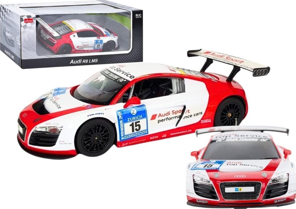 Auto R/C 1:24 Zdalnie Sterowane Sportowe AUDI R8 LMS Białe Rastar