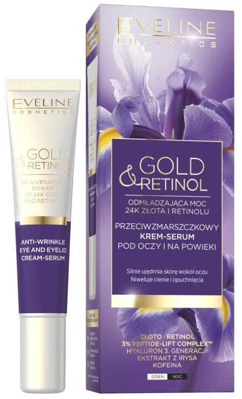 Eveline Cosmetics Gold & Retinol przeciwzmarszczkowy krem-serum pod oczy i na powieki na dzień i noc 20ml