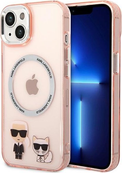 Karl Lagerfeld Karl Lagerfeld KLHMP14MHKCP iPhone 14 Plus 6,7" hardcase różowy/pink Karl & Choupette Aluminium Magsafe NoSize
