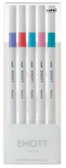 Emott fineliner 5 stk ass. Lille bord stander sæt 5