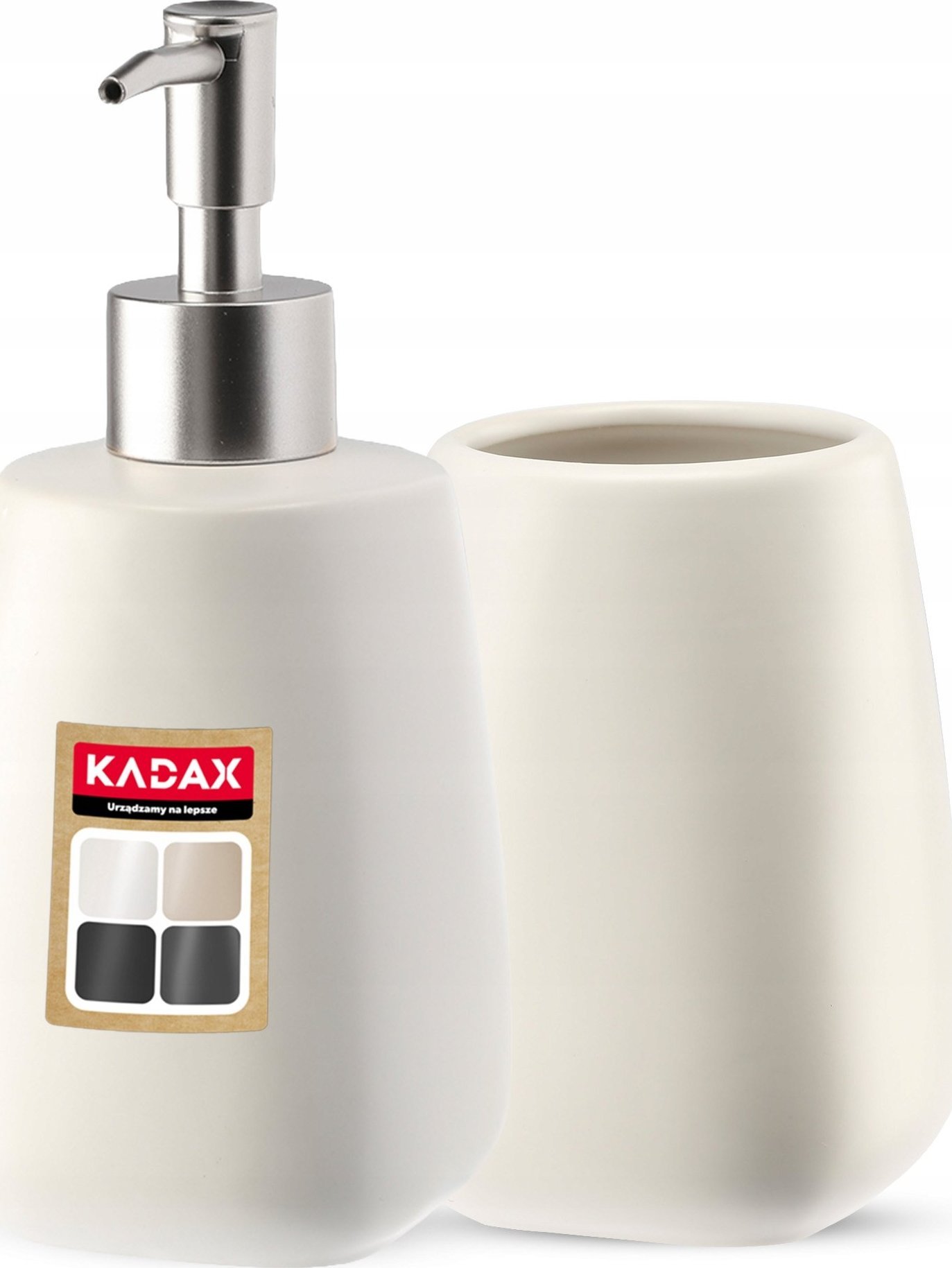 Kadax KADAX Zestaw Łazienkowy Wc Dozownik Kubek Biały