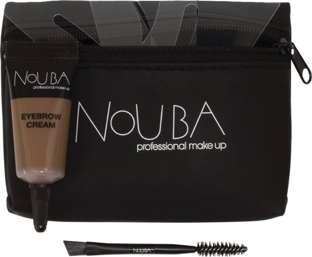 10 Set Nouba: Nouba, Eyebrow Brush + Nouba, Eyebrow Gel, 7 ml + Textile Makeup Bag, Black For Women