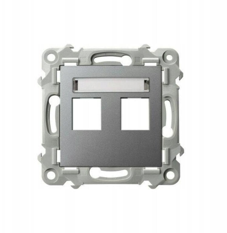 SZAFIR Obudowa gniazda podwójnego typu Keystone prosta szary mat GPK-2Z/p/70