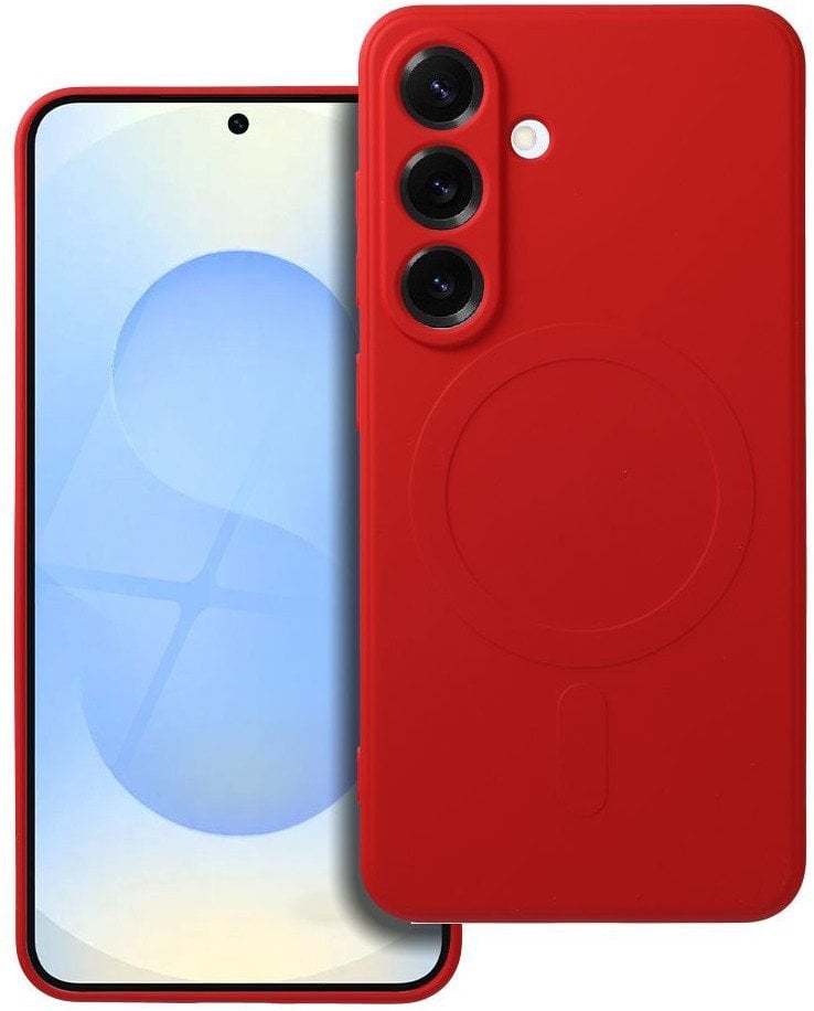 Futerał SILICONE MAG COVER kompatybilny z MagSafe do SAMSUNG S25 EDGE czerwony