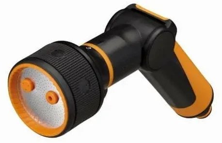 3-function watering gun, thumb-operated