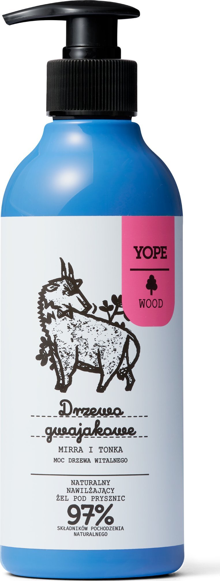 Yope YOPE WOOD Żel pod prysznic Drzewo Gwajakowe, Mirra, Tonka 400 ml