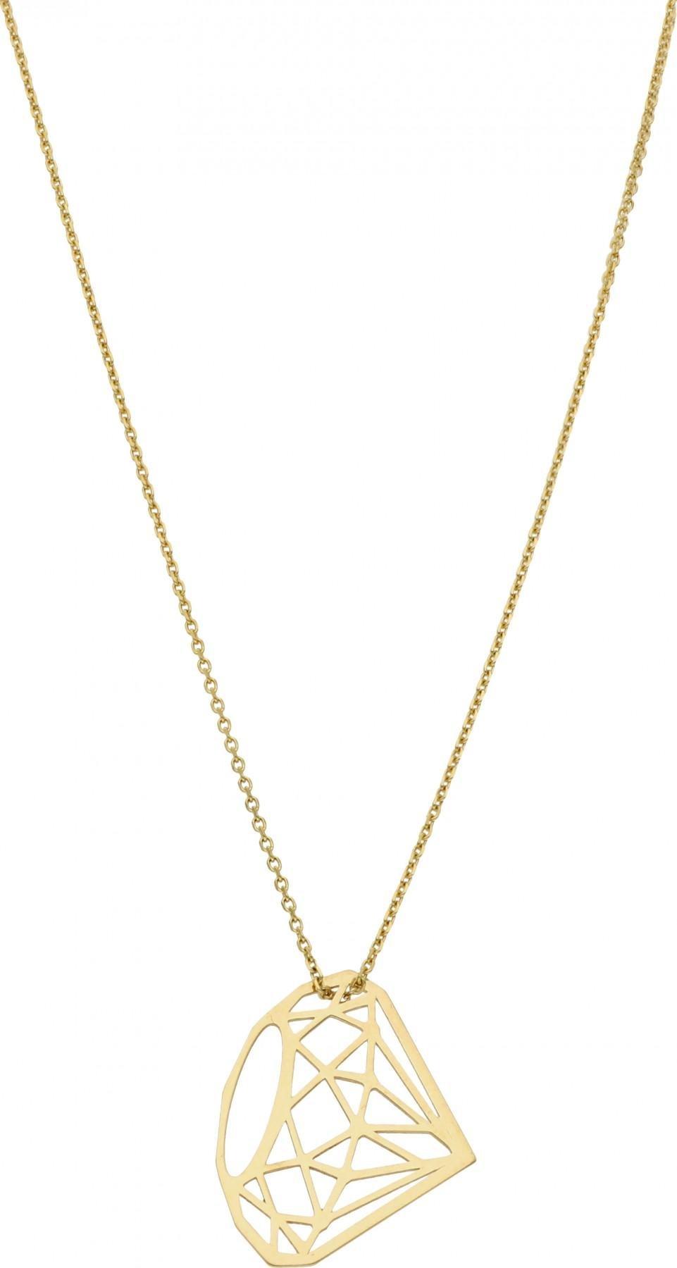 Rosanto Złoty naszyjnik celebrytka z ażurowym diamentem 45 cm 585 14k