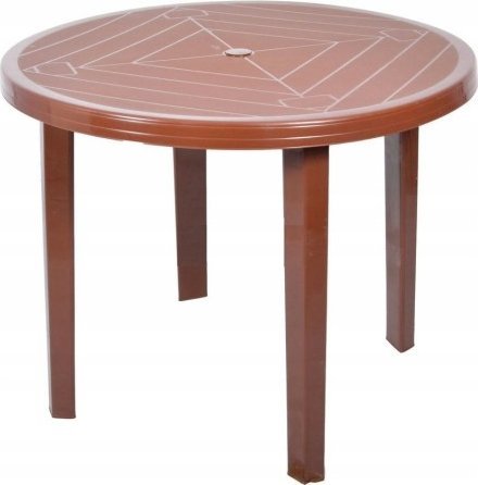 Ołer Garden Stół ogrodowy plastikowy brązowy Opal 90 cm