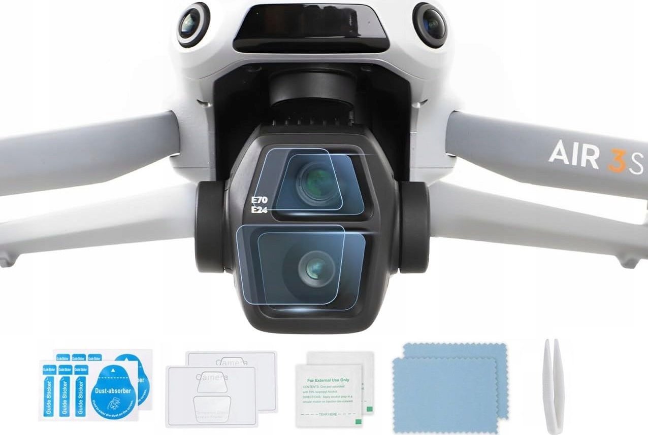 Osłony 4x Osłona Szkło Hartowane na Obiektyw do drona DJI AIR 3S / 3 S / BHM915