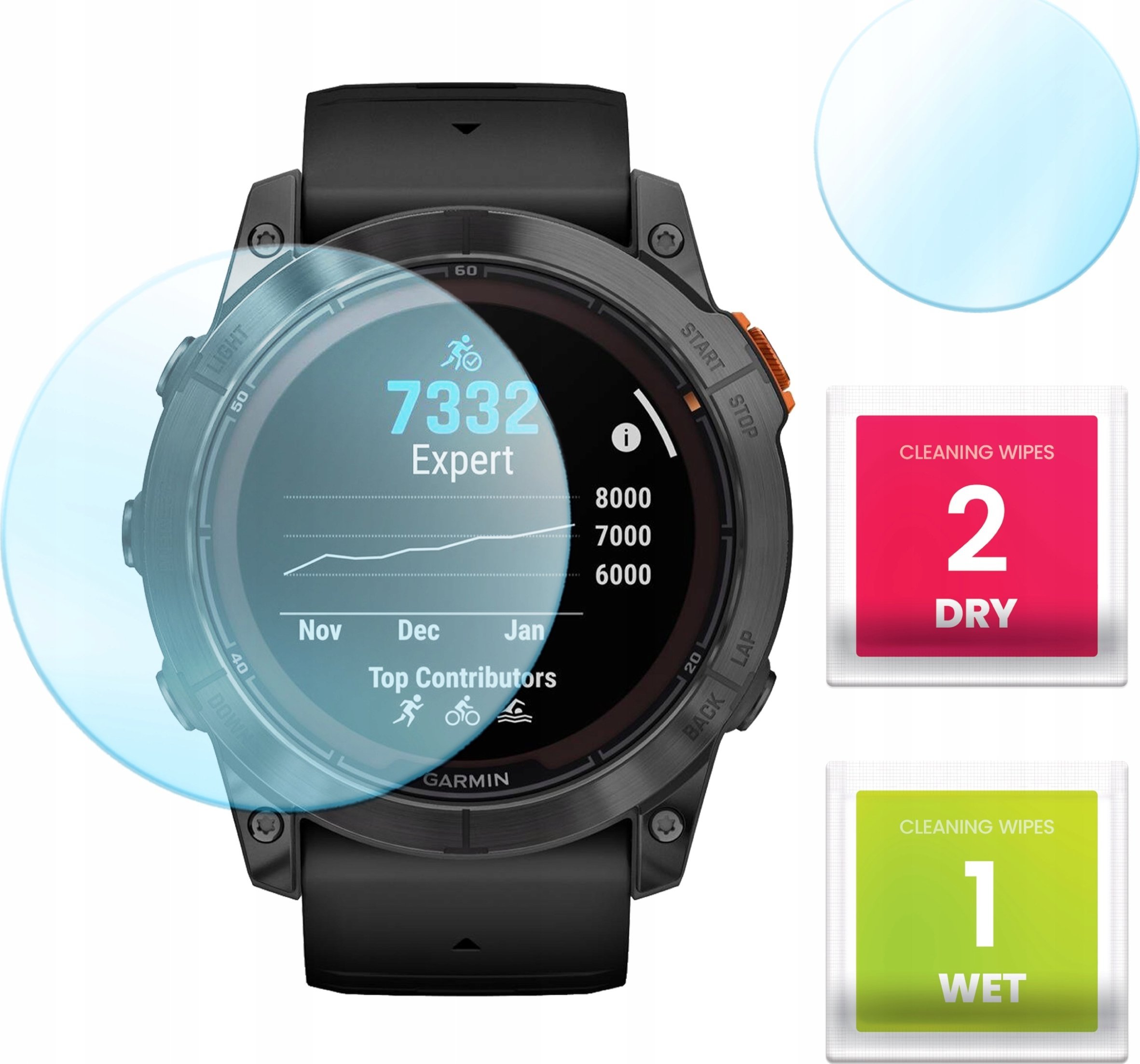 Hello Case Szkło Hybrydowe do Garmin Fenix 7X (Szybka, Szkiełko, Ochronne, Odporne)