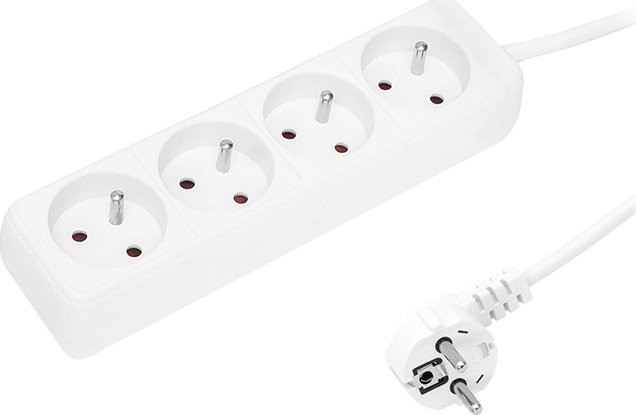Blow 98-715# Przedłużacz sieciowy pr-470p 4-gniazda z uziemieniem 3m biały 3x1,5mm