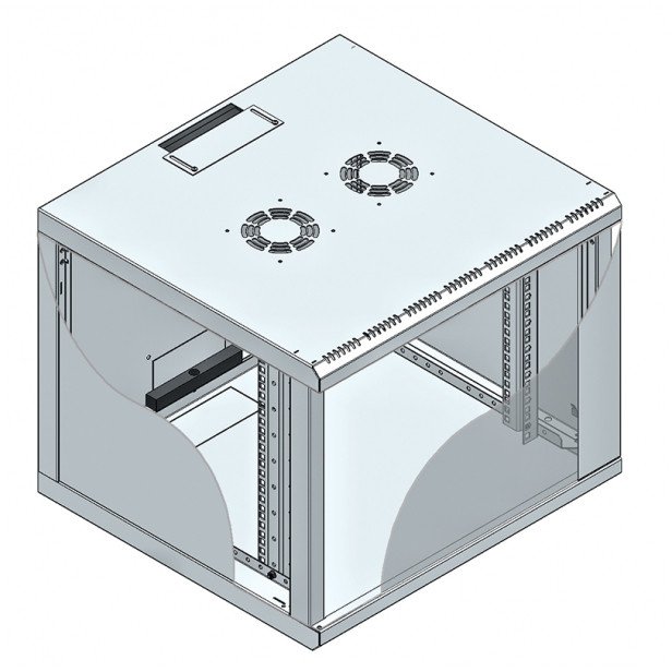 Logilink - 15U Wall Mounted Rack 70 Kg Black Glass,Steel 48.3 Cm (19