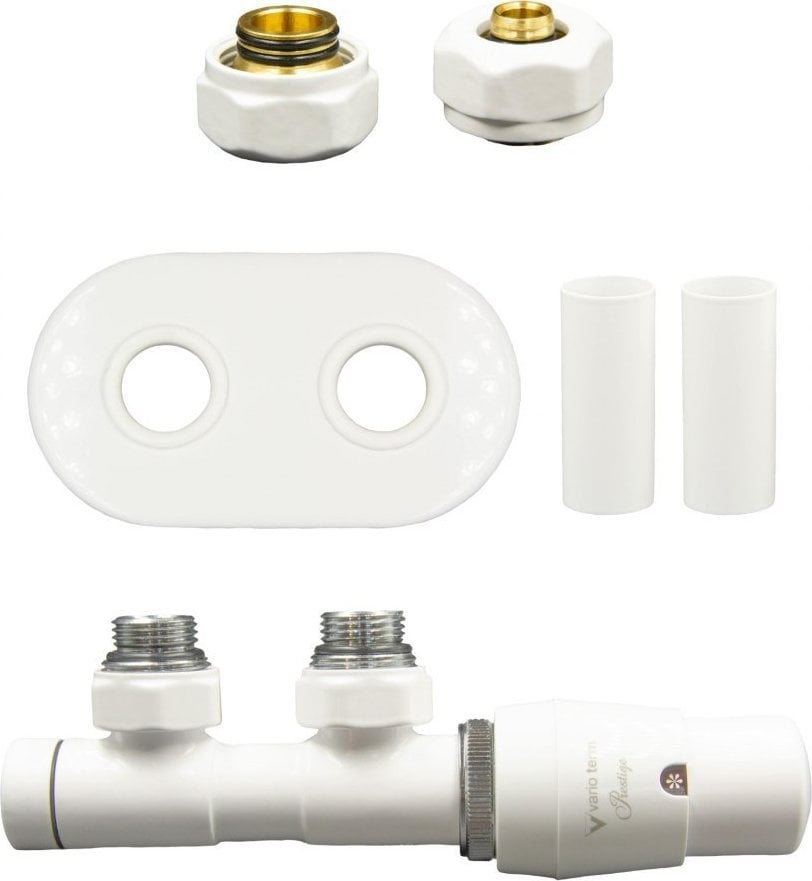 Varioterm Zestaw grzejnikowy Twins All In One prawy biały ze złączkami na pex