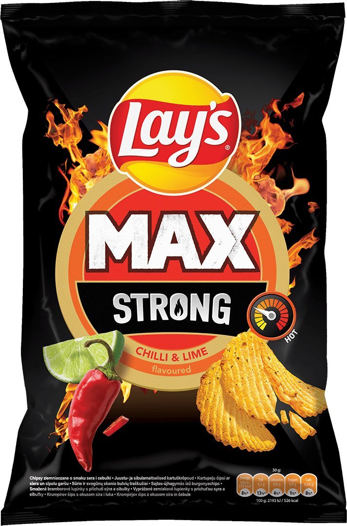 LAYs Lay's Strong Chipsy karbowane Chilli&Lime 120 g