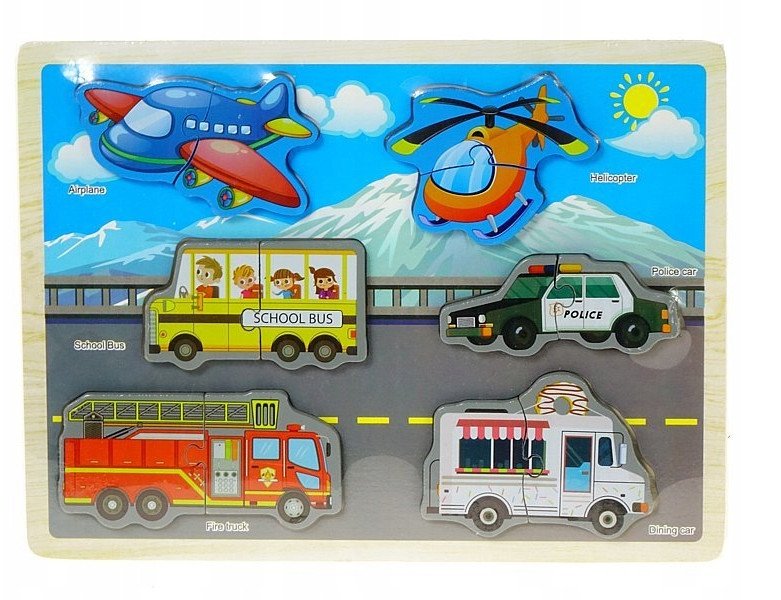 Puzzle drewniane Pojazdy