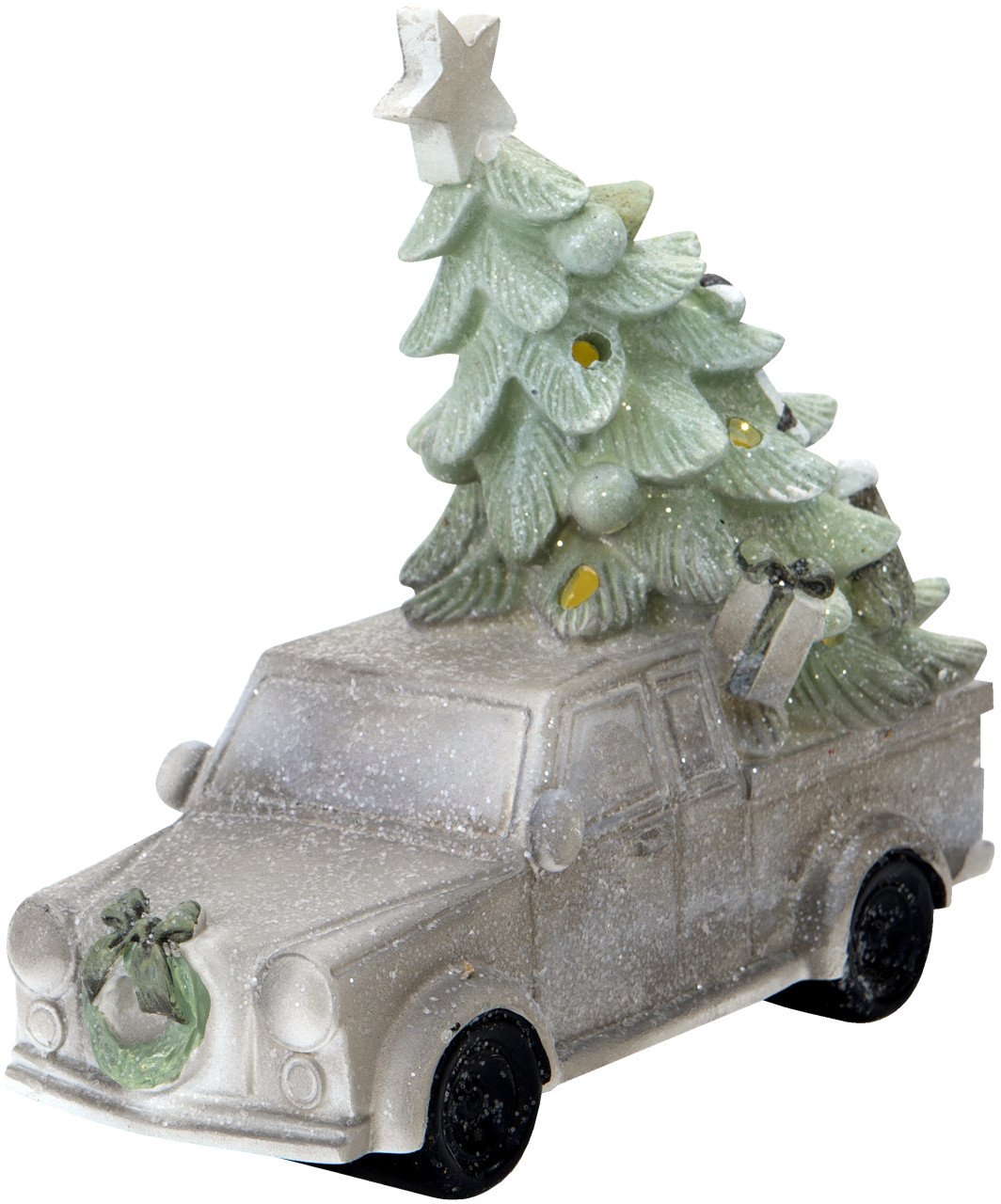 Ozdoba świąteczna Samochód z choinką Led