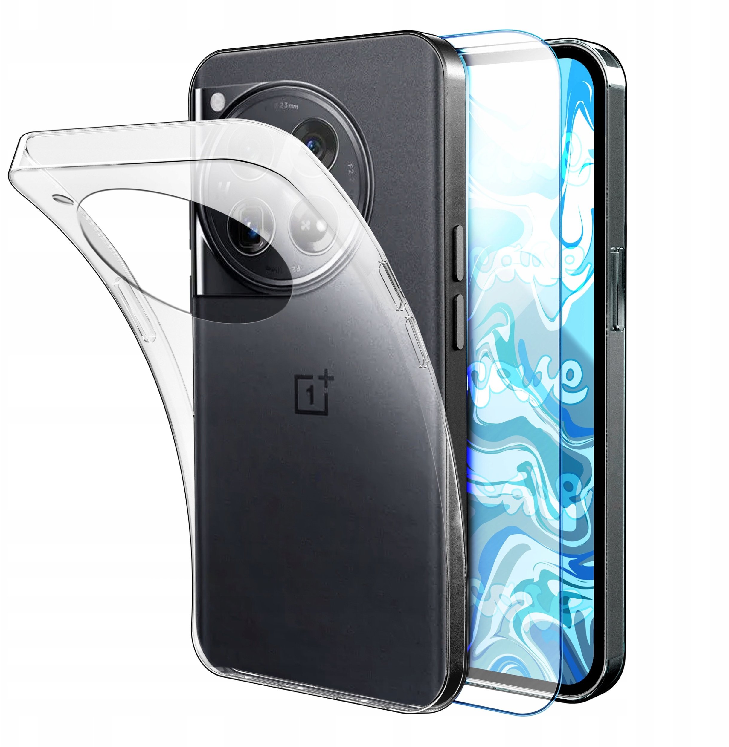 Etui Do OnePlus 12 (Przezroczyste, Silikonowe, Obudowa, Ochronne) Szkło