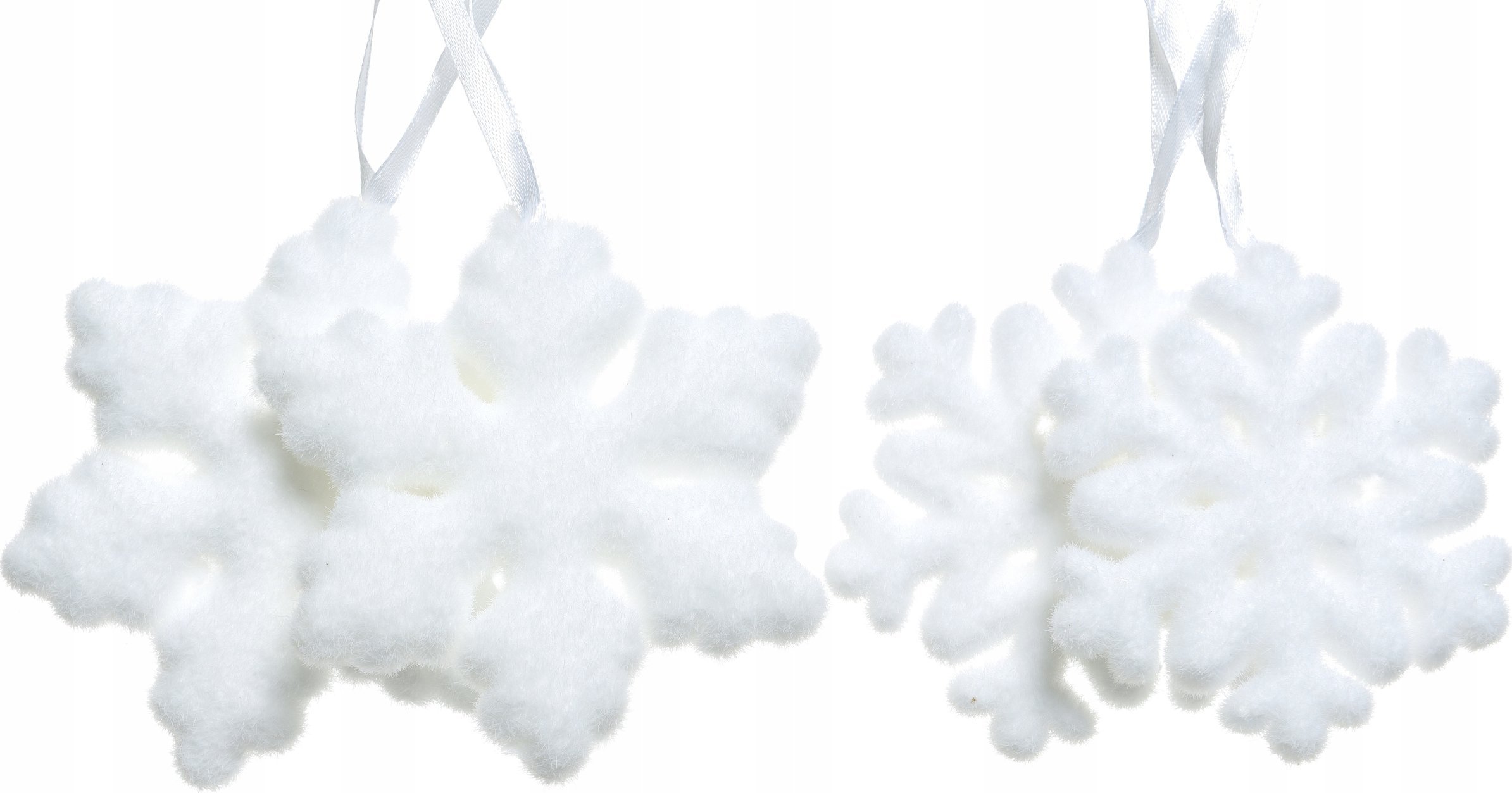 Kaemingk Zestaw 2 zawieszek choinkowych śnieżynek 11cm świątecznych białych