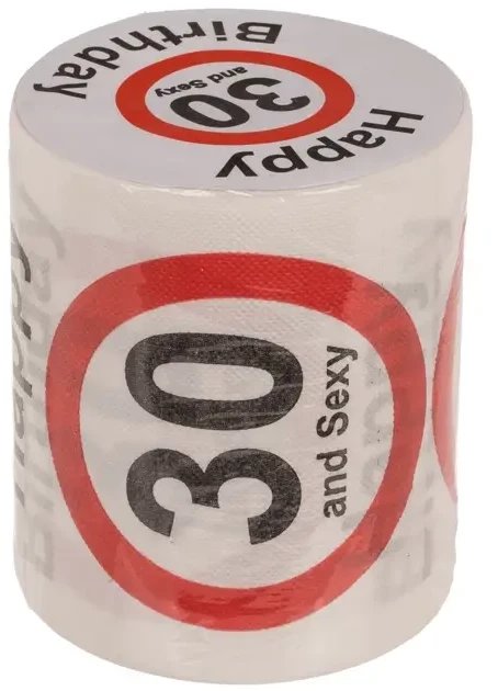 Papier Toaletowy na 30 Urodziny z napisem Happy & Sexy - Zabawny Prezent na 30-stkę