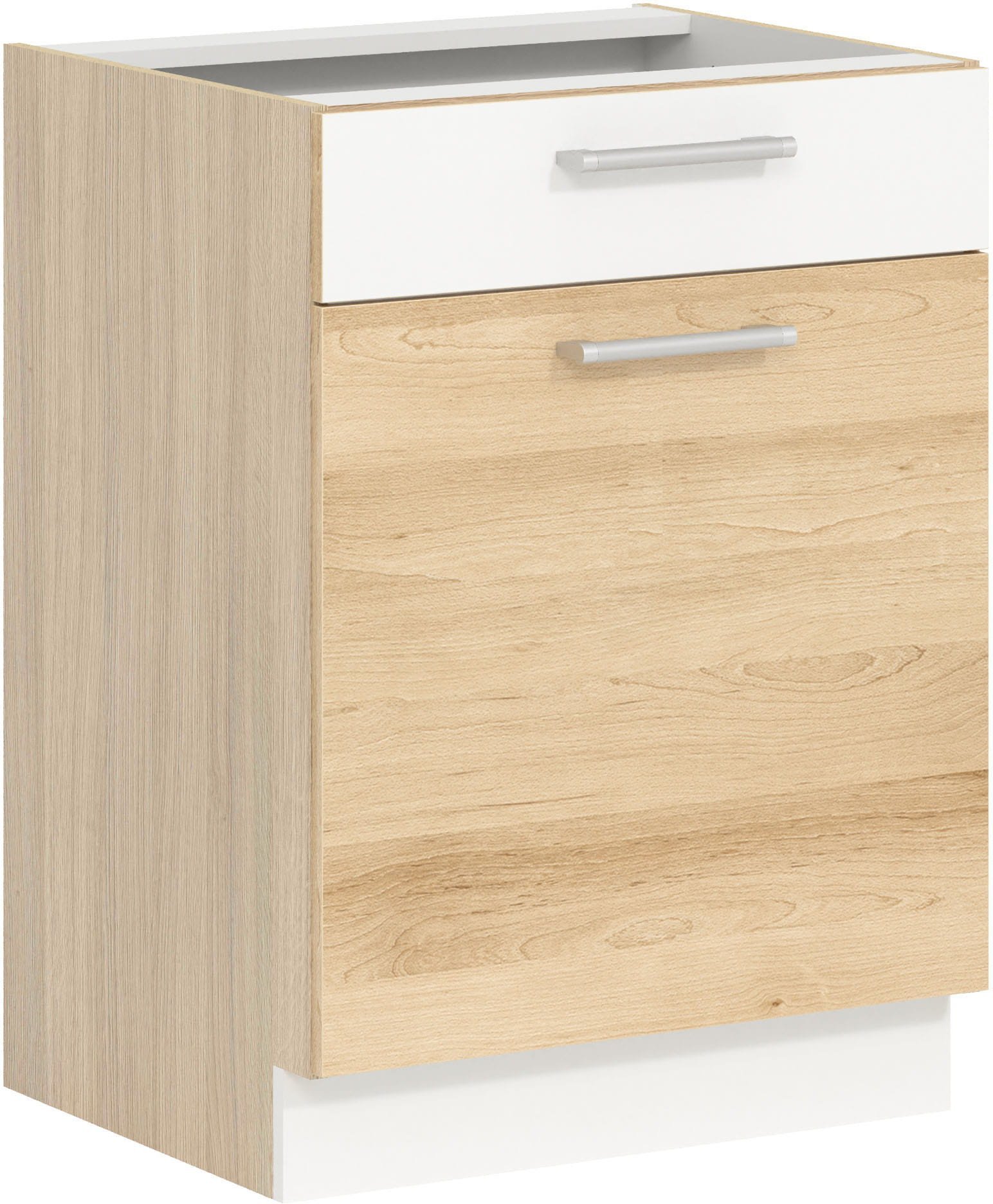 Szafka dolna kuchenna z szufladą MODENA MD16/D60S1 buk / biały połysk