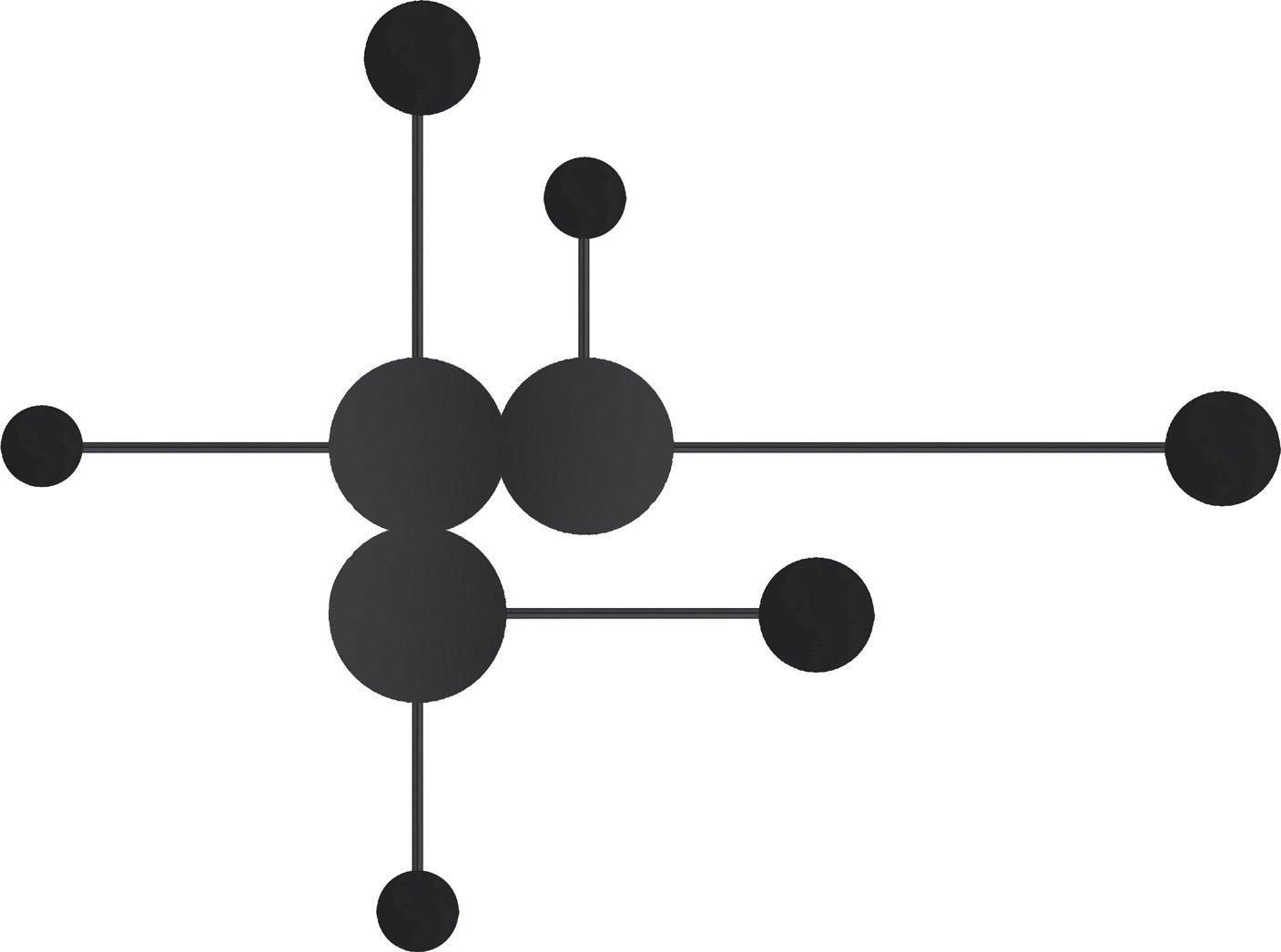 Kinkiet KKS Ścienna LAMPA loft CLEX MW1133-90 kinkiet LED 18W 3000K molekuły okrągłe do salonu czarne