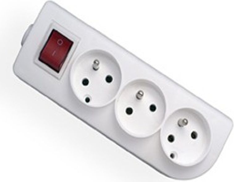 Elgotech Rozgałęźnik do przedłużacza z wyłącznikiem 3-gniazda z/u biały GN-30W