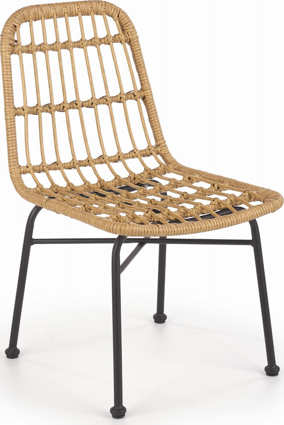 Halmar WNĘTRZARSKIE K401 krzesło czarny / naturalny (1p=4szt)