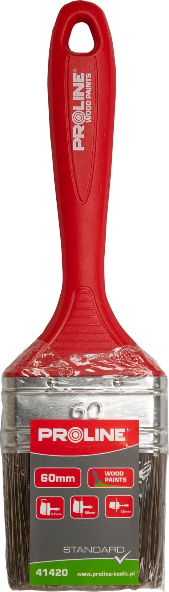 Pro-Line Pędzel płaski standard 20mm,rączka plastik,do drew.,proline